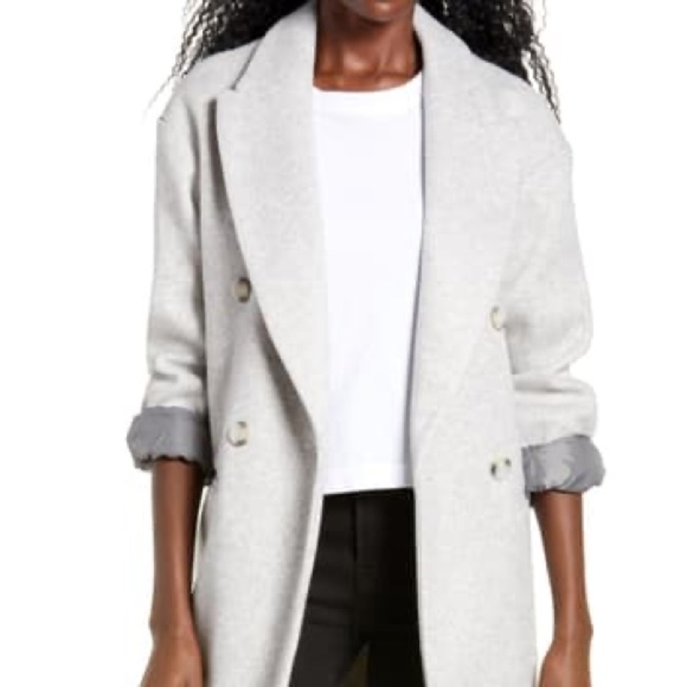 Topshop Brooke Double Breasted Long Trench Coat  -Sold Out- Light Grey